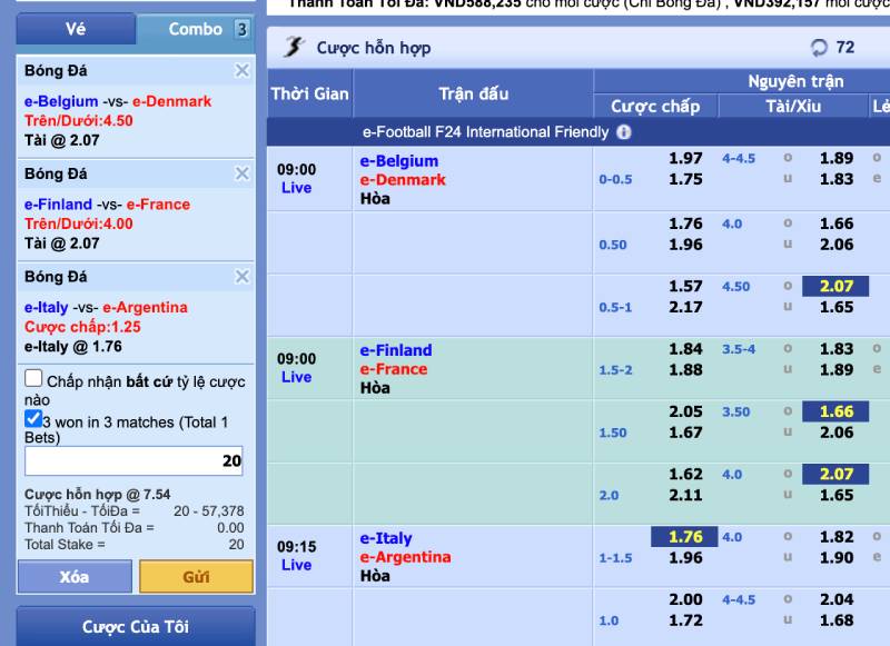 Cách tính cược xiên trong kèo châu Á và tài xỉu