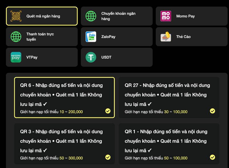 Quét mã QR ngân hàng