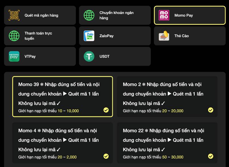 Ví điện tử (Momo, ZaloPay)